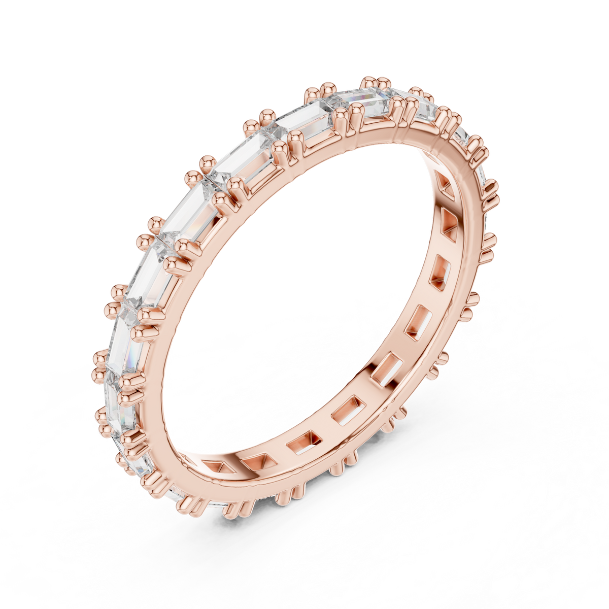 Emerald cut Lab Diamond Full Eternity Band