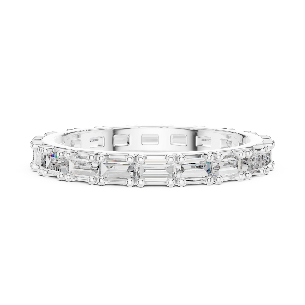 Emerald cut Lab Diamond Full Eternity Band