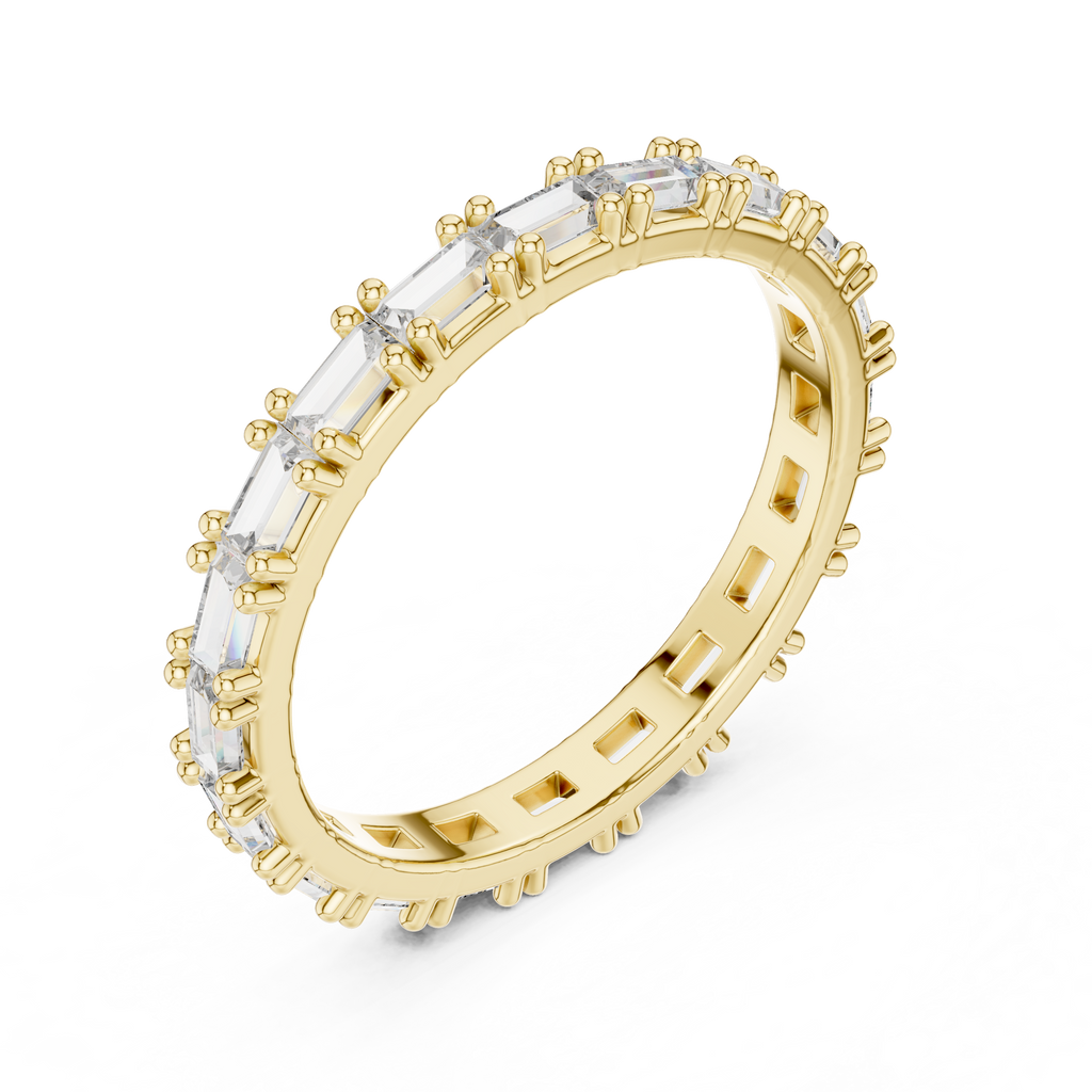 Emerald cut Lab Diamond Full Eternity Band