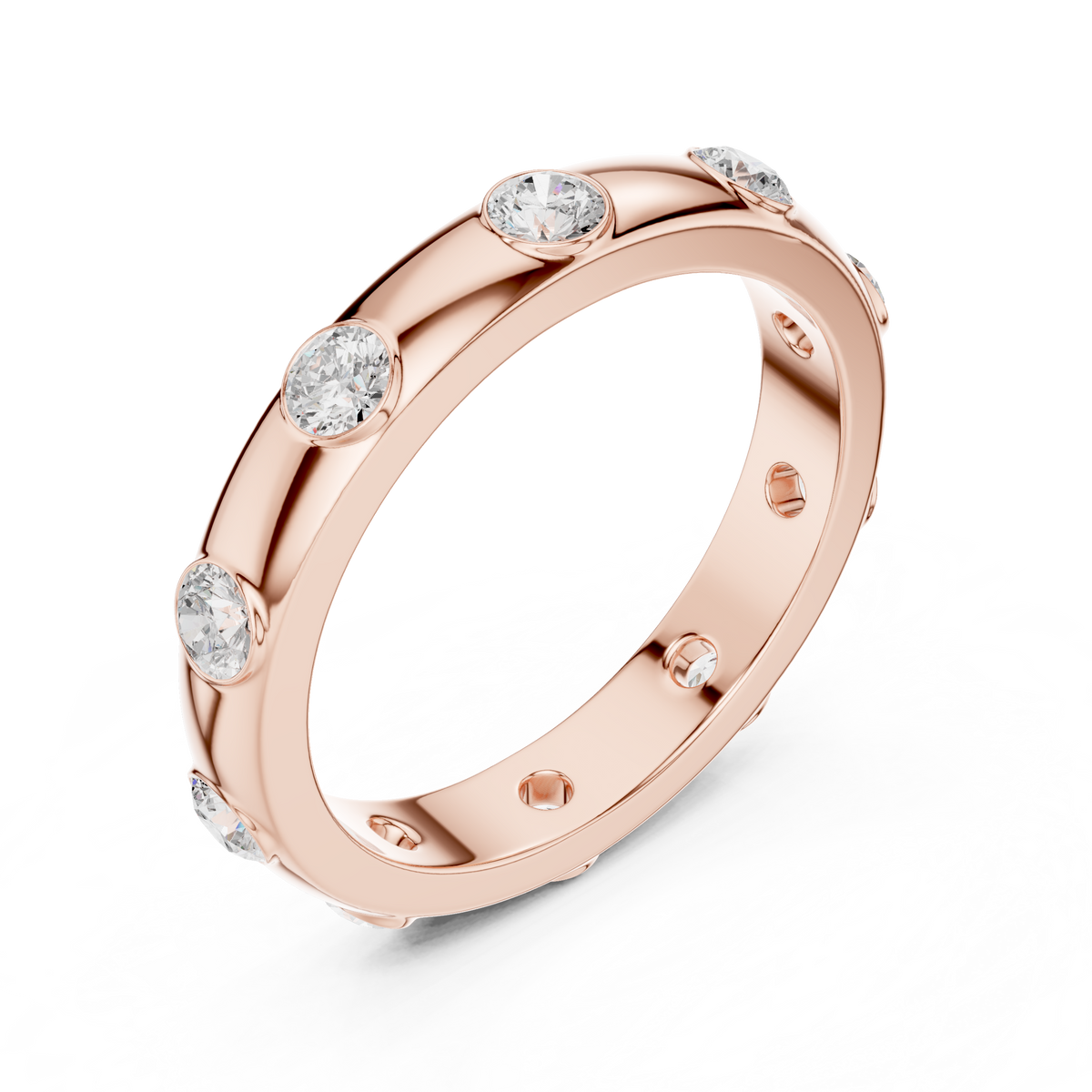 Flush set Lab Grown Diamond Full Eternity Wedding Band