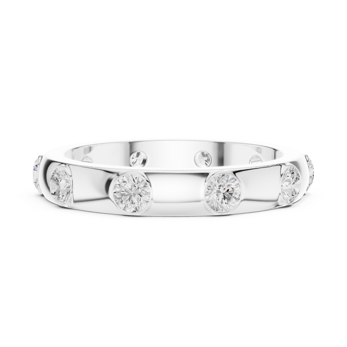 Flush set Lab Grown Diamond Full Eternity Wedding Band