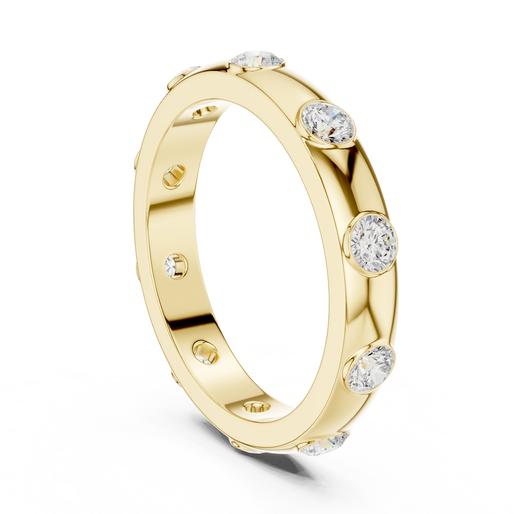 Flush set Lab Grown Diamond Full Eternity Wedding Band