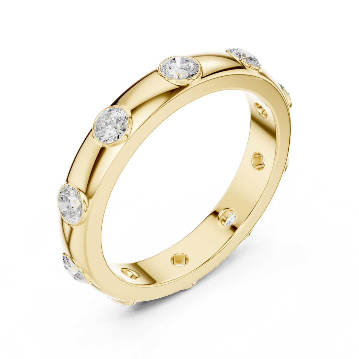 Flush set Lab Grown Diamond Full Eternity Wedding Band