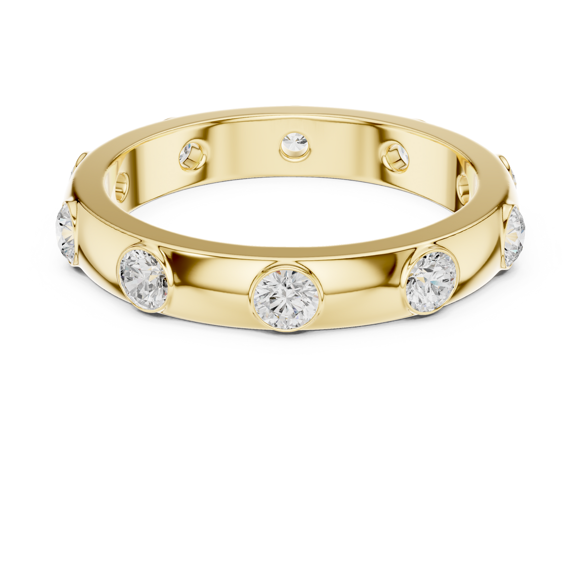 Flush set Lab Grown Diamond Full Eternity Wedding Band
