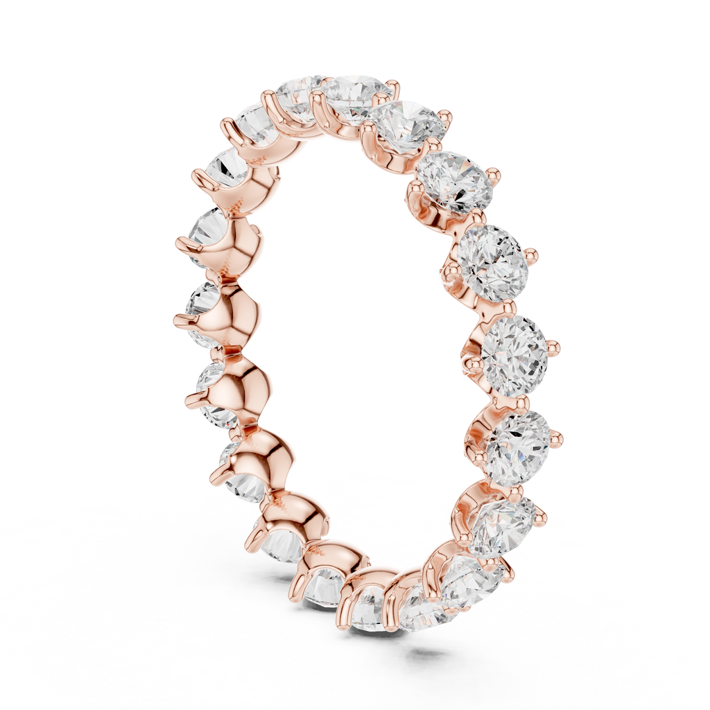 Round cut Lab Grown Diamond Full Eternity Wedding Band