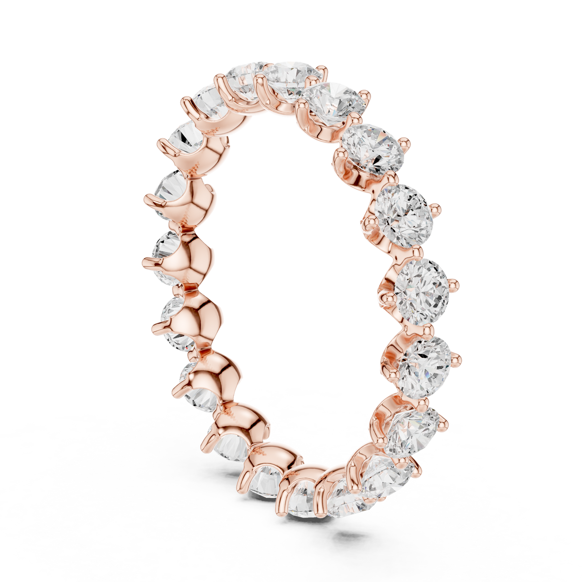 Round cut Lab Grown Diamond Full Eternity Wedding Band