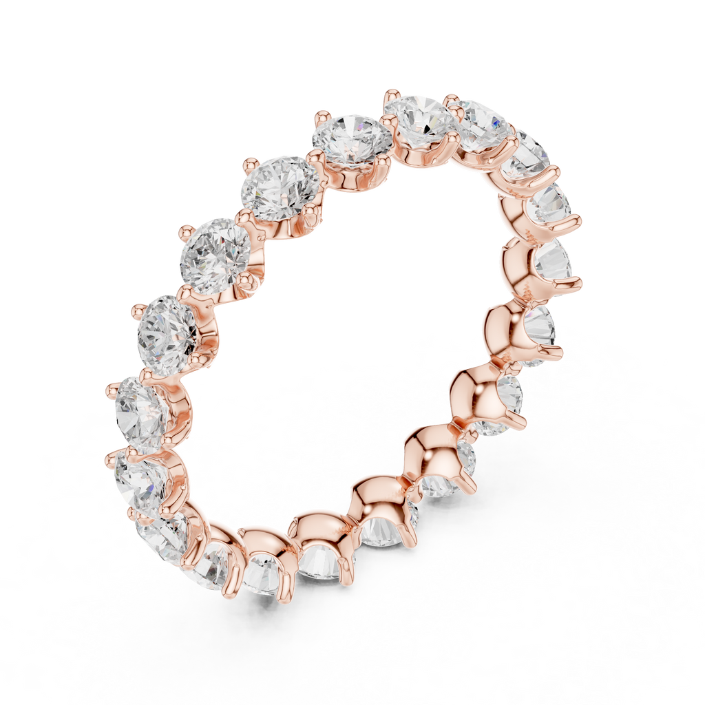 Round cut Lab Grown Diamond Full Eternity Wedding Band