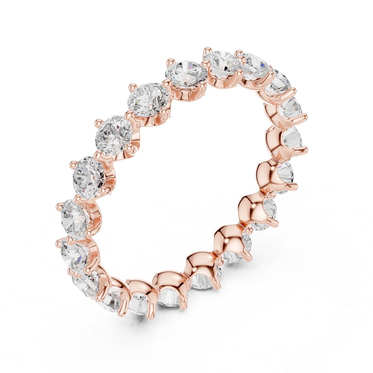 Round cut Lab Grown Diamond Full Eternity Wedding Band