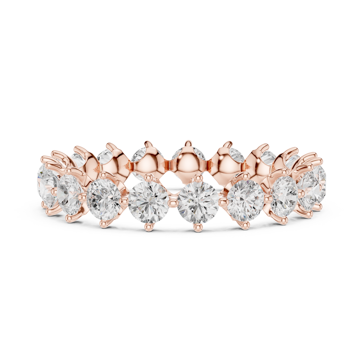 Round cut Lab Grown Diamond Full Eternity Wedding Band