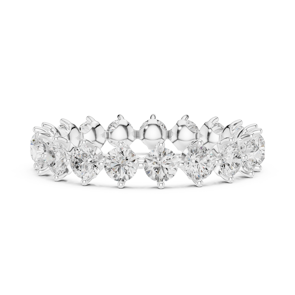 Round cut Lab Grown Diamond Full Eternity Wedding Band