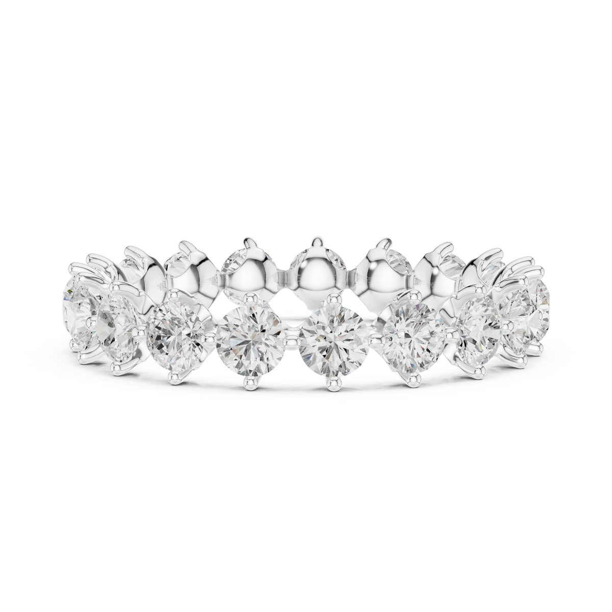 Round cut Lab Grown Diamond Full Eternity Wedding Band