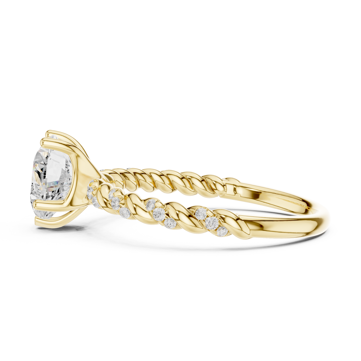 Heart Shaped Lab Grown Diamond Engagement Ring with Twisted Shank