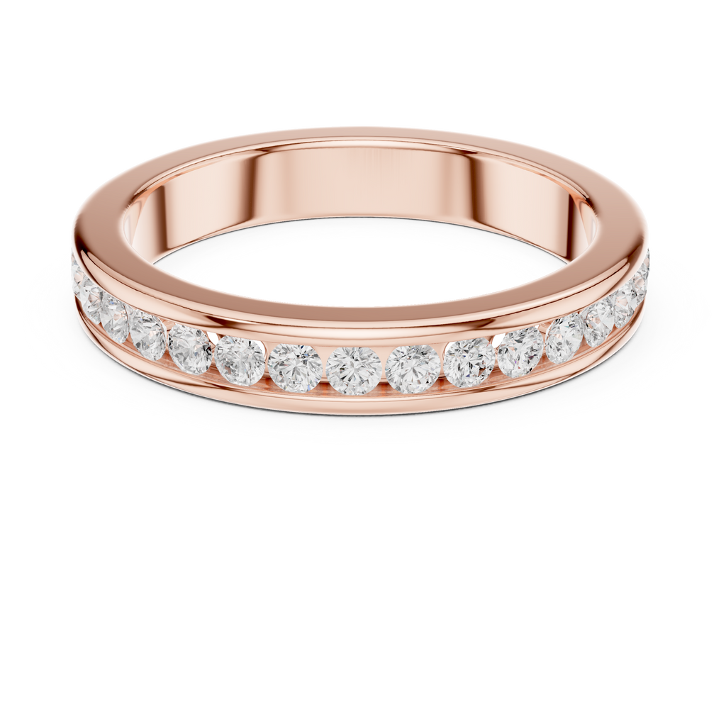 Channel Set Lab Grown Diamond Half Eternity Band