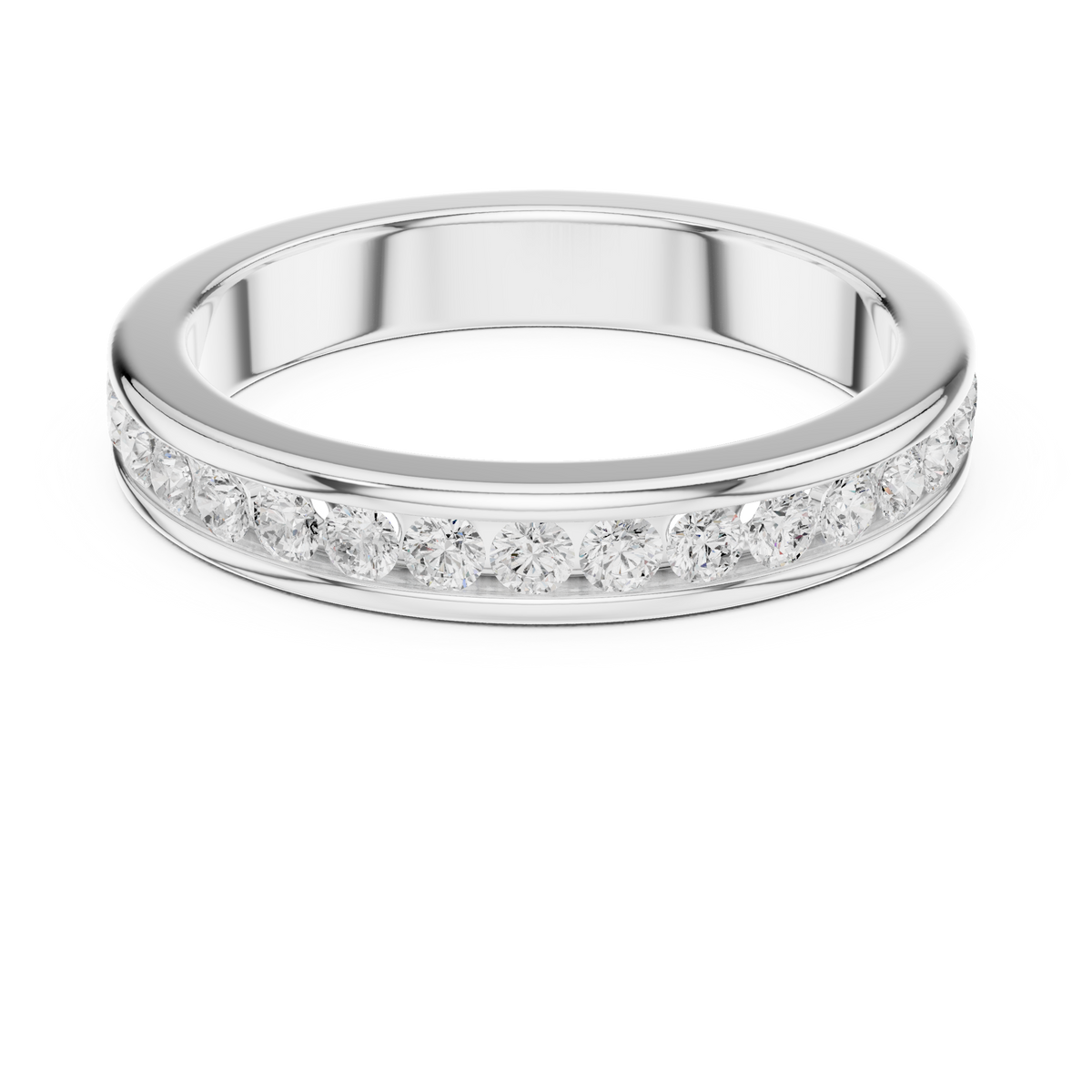Channel Set Lab Grown Diamond Half Eternity Band