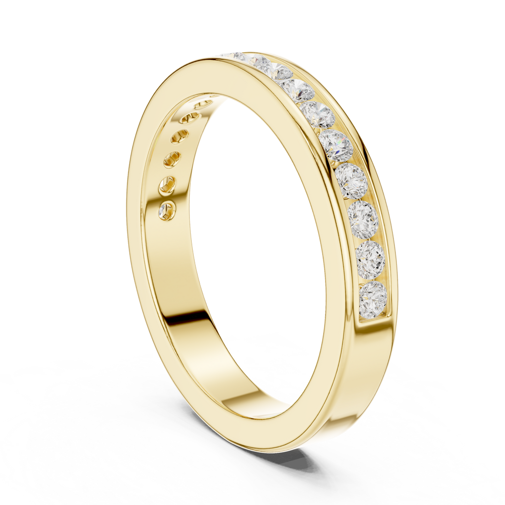 Channel Set Lab Grown Diamond Half Eternity Band