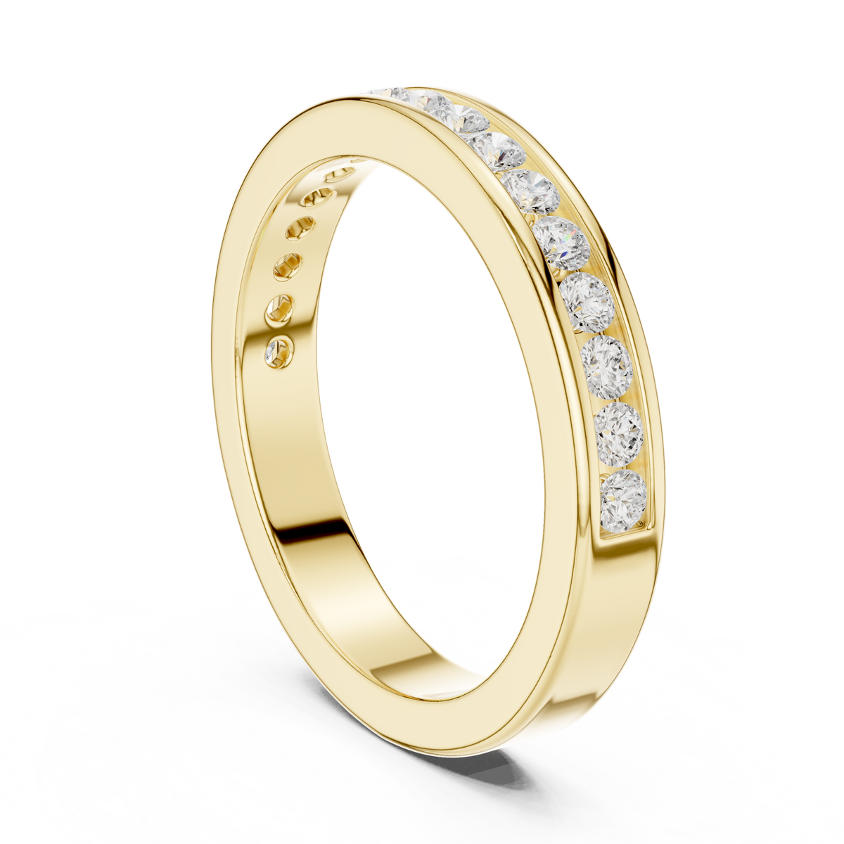Channel Set Lab Grown Diamond Half Eternity Band