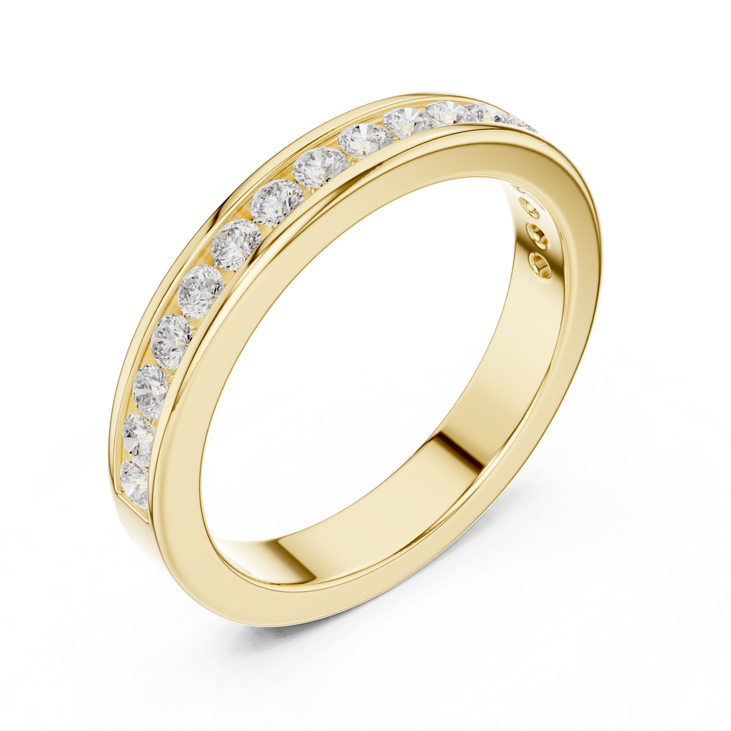 Channel Set Lab Grown Diamond Half Eternity Band