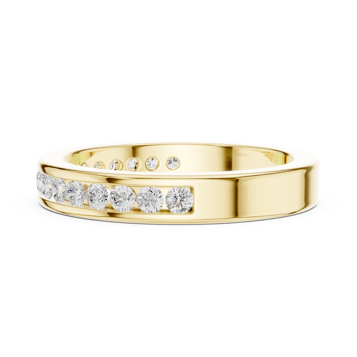 Channel Set Lab Grown Diamond Half Eternity Band