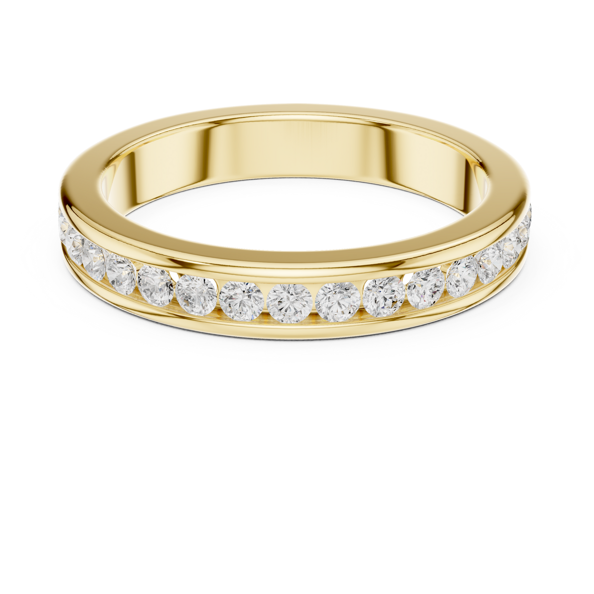 Channel Set Lab Grown Diamond Half Eternity Band