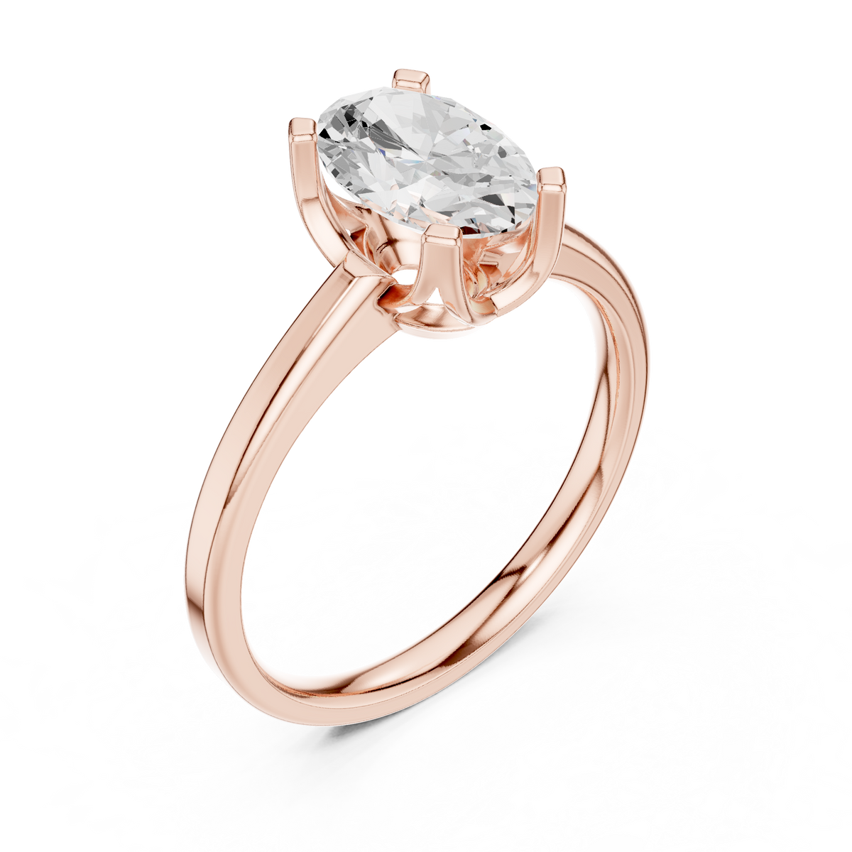 Oval cut Lab Grown Diamond Solitaire Ring For Women