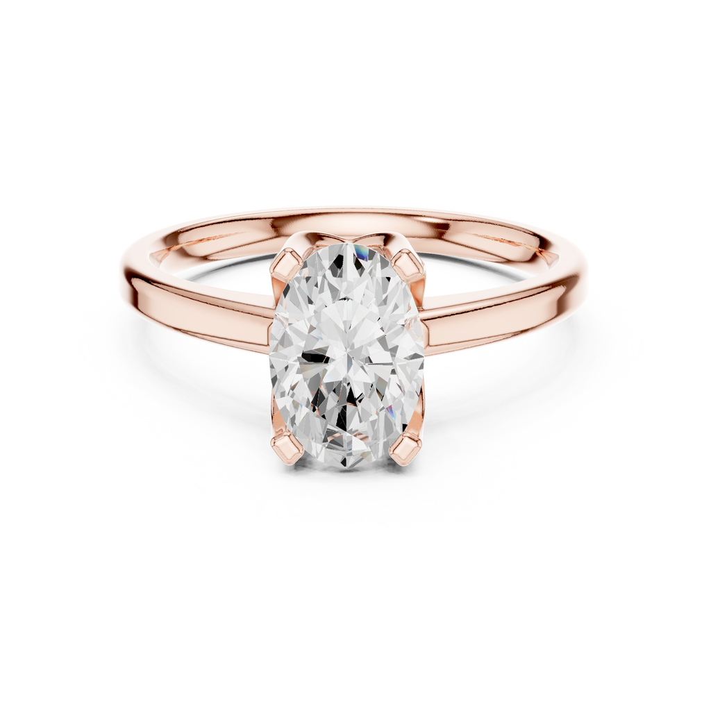 Oval cut Lab Grown Diamond Solitaire Ring For Women
