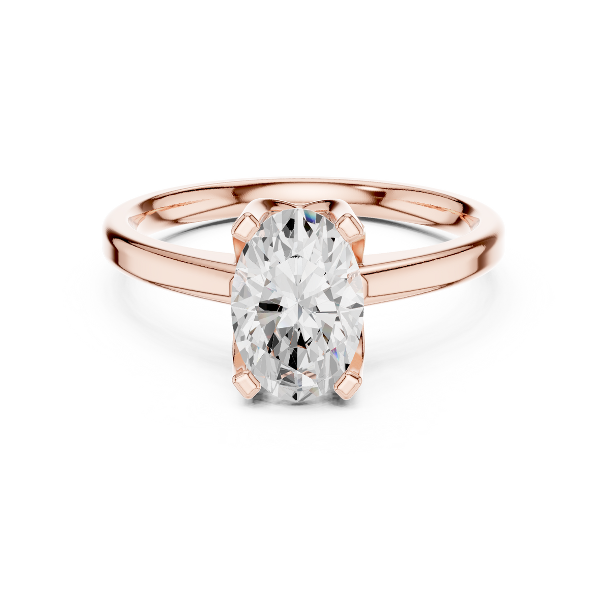 Oval cut Lab Grown Diamond Solitaire Ring For Women
