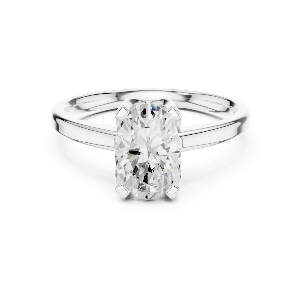 Oval cut Lab Grown Diamond Solitaire Ring For Women