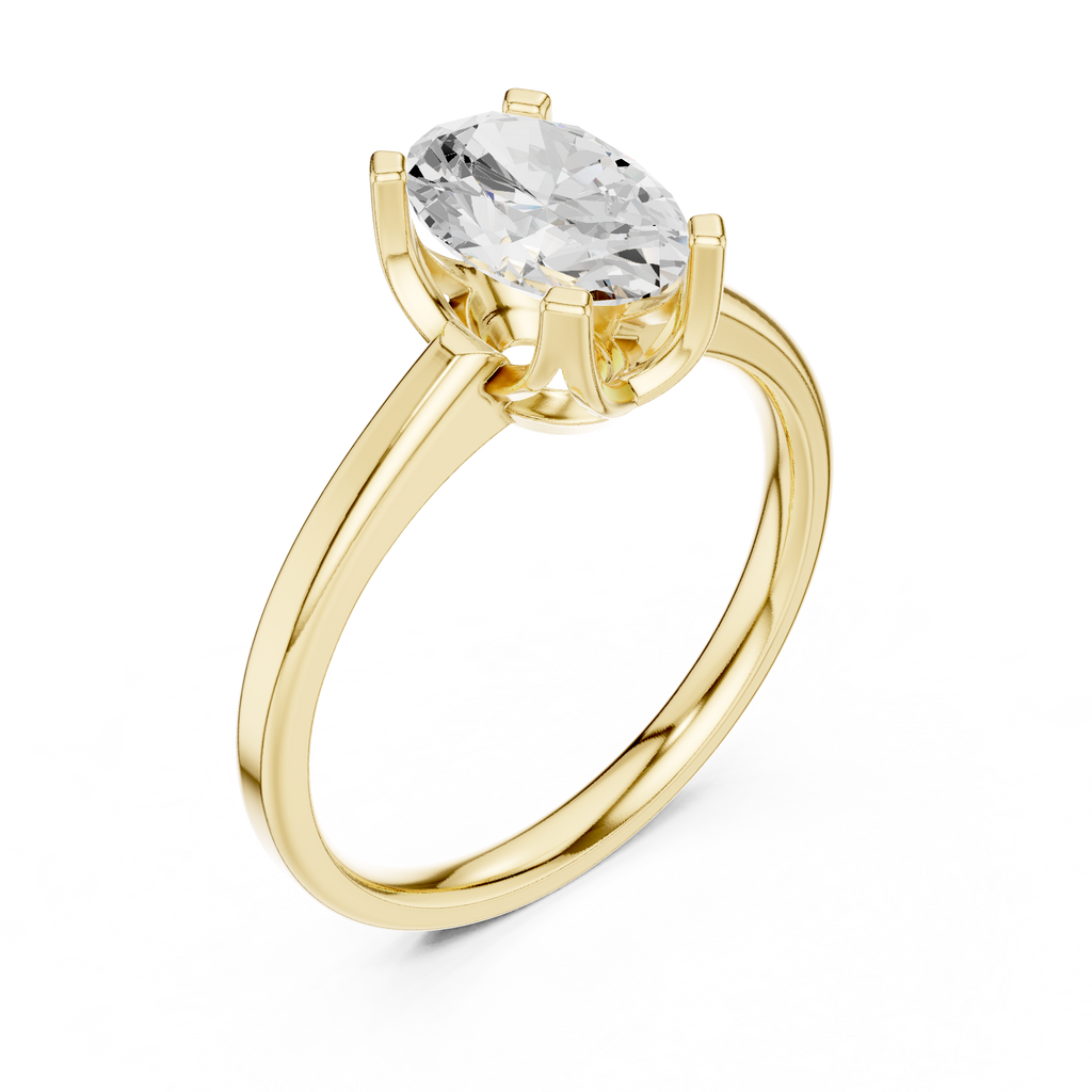 Oval cut Lab Grown Diamond Solitaire Ring For Women