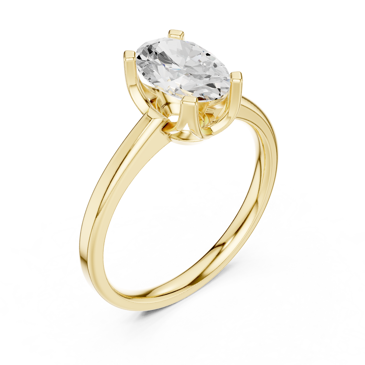 Oval cut Lab Grown Diamond Solitaire Ring For Women