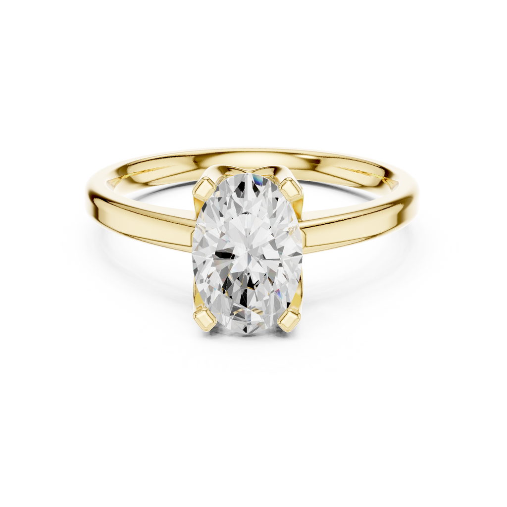 Oval cut Lab Grown Diamond Solitaire Ring For Women