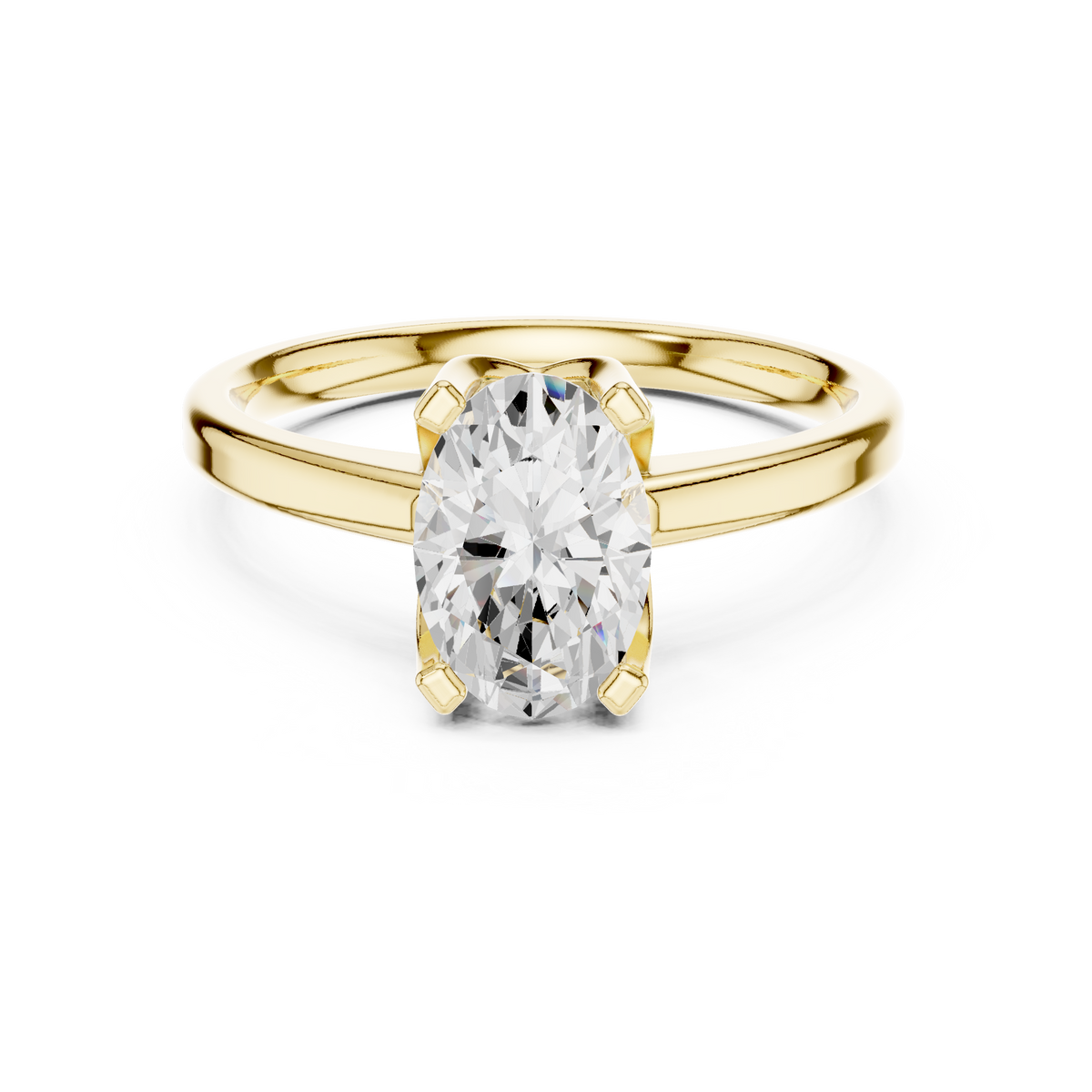 Oval cut Lab Grown Diamond Solitaire Ring For Women