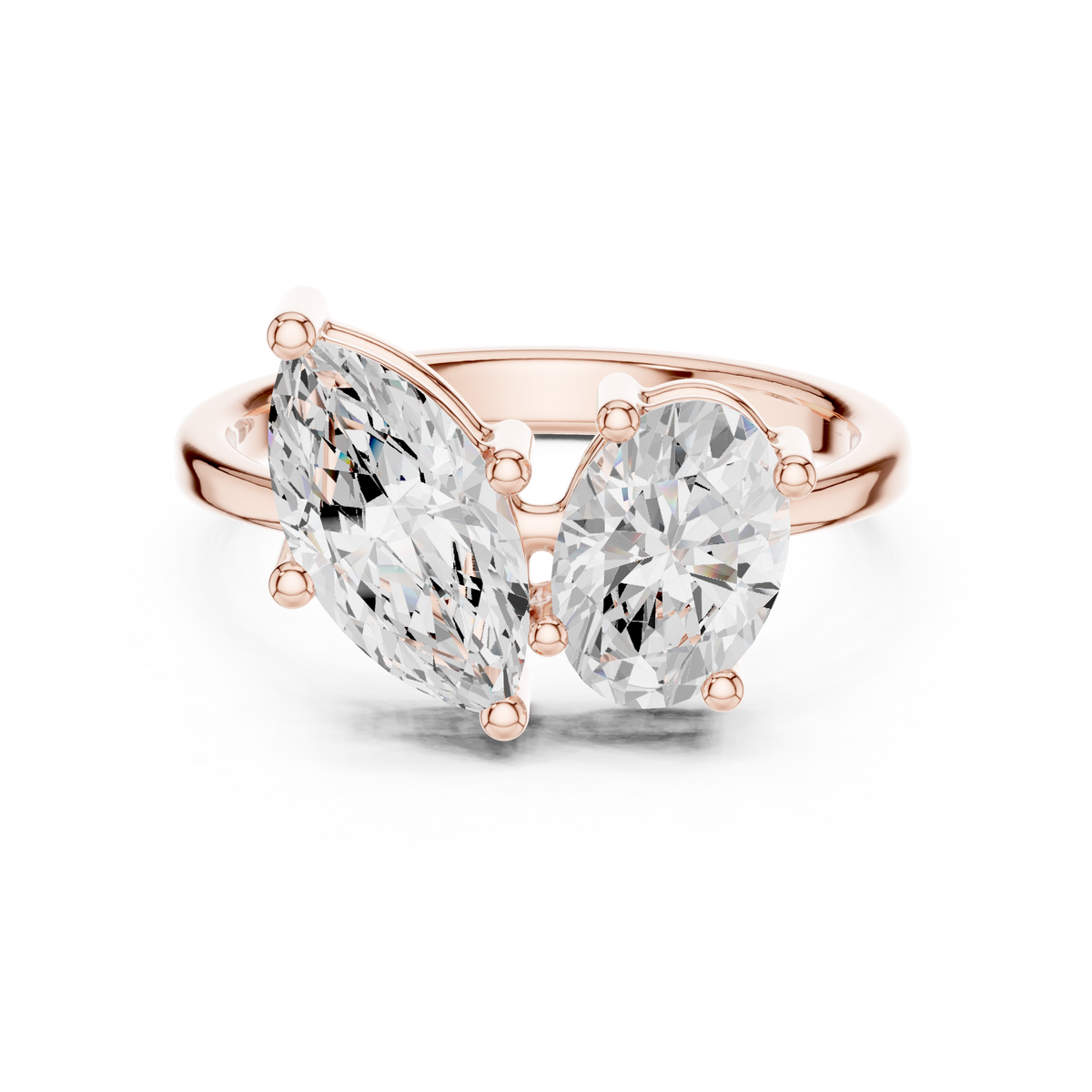 Toi Et Moi Ring, Marquise and Oval cut Lab Grown Diamond Ring