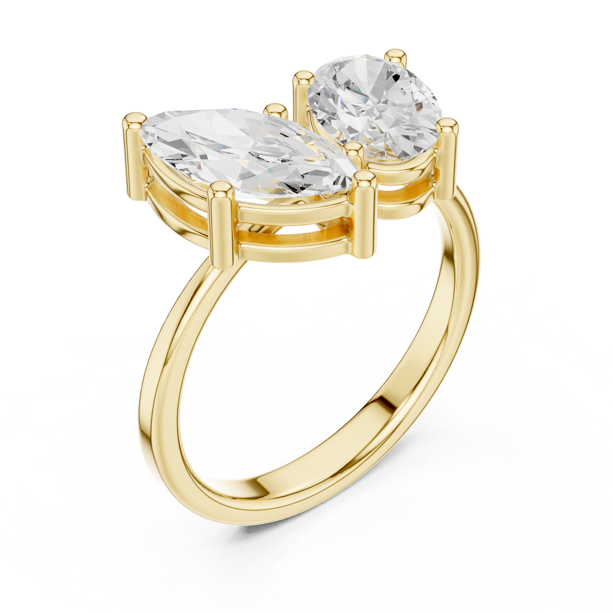 Toi Et Moi Ring, Marquise and Oval cut Lab Grown Diamond Ring