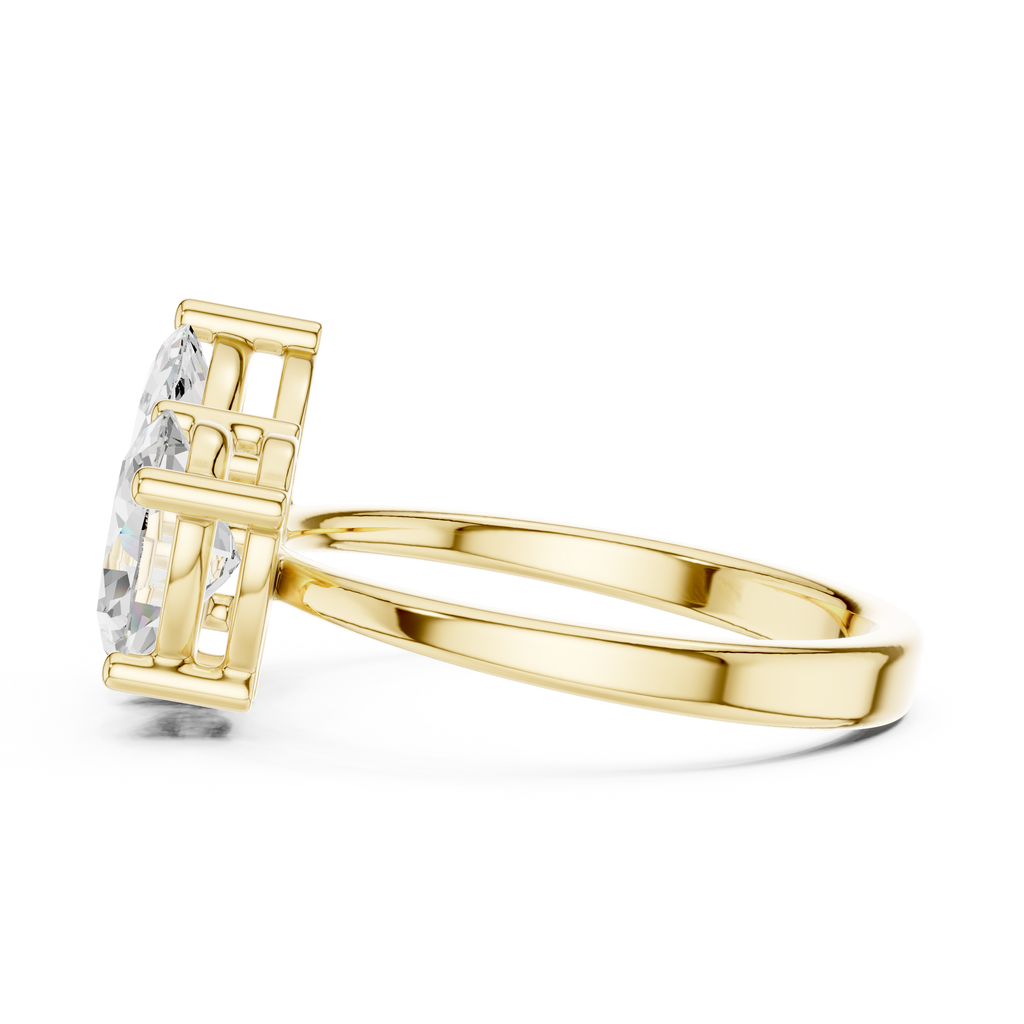 Toi Et Moi Ring, Marquise and Oval cut Lab Grown Diamond Ring