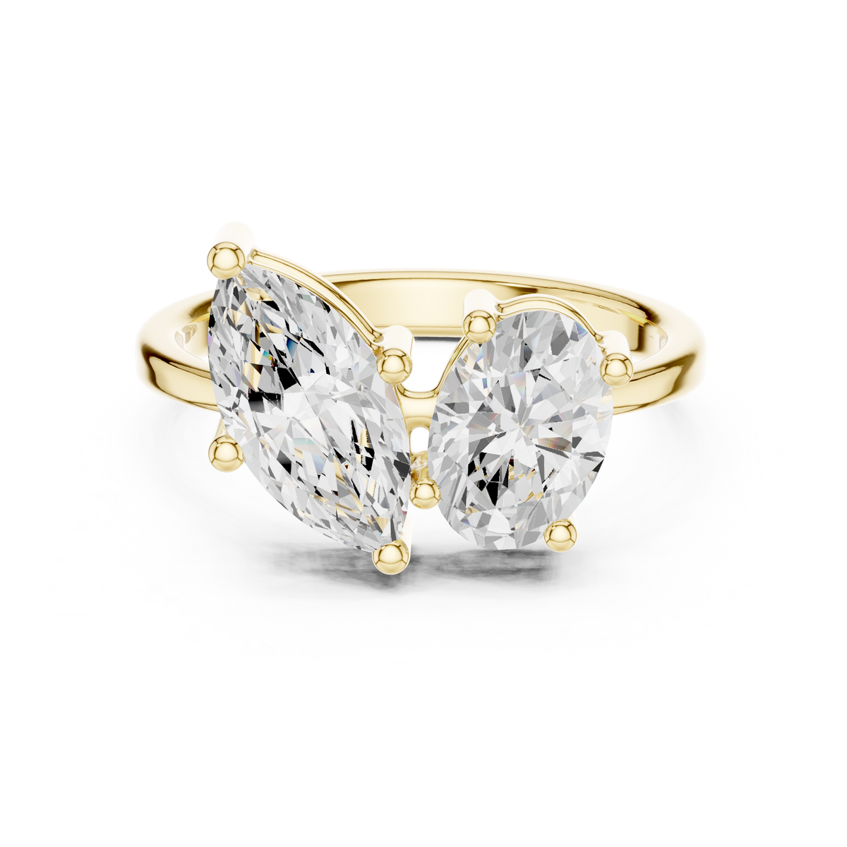 Toi Et Moi Ring, Marquise and Oval cut Lab Grown Diamond Ring