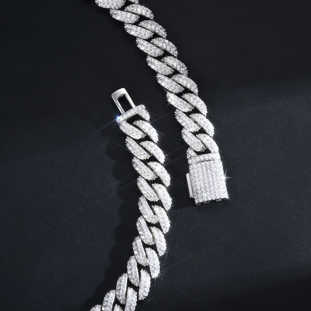 Moissanite Miami Cuban Link — Mosaic Setting (Iced Out)