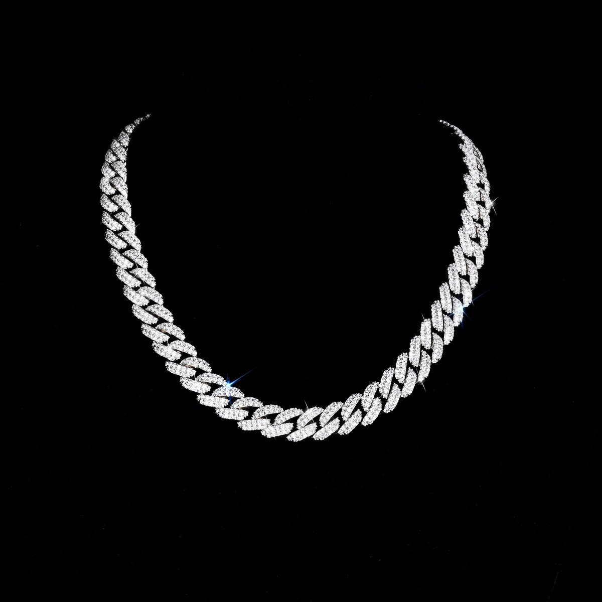 Moissanite Miami Cuban Link — Mosaic Setting (Iced Out)