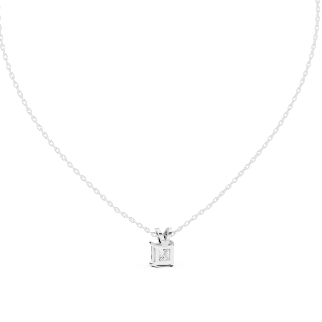 Princess cut Lab Grown Diamond Solitaire Pendant For Women