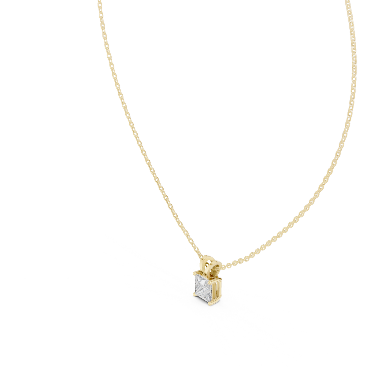 Princess cut Lab Grown Diamond Solitaire Pendant For Women