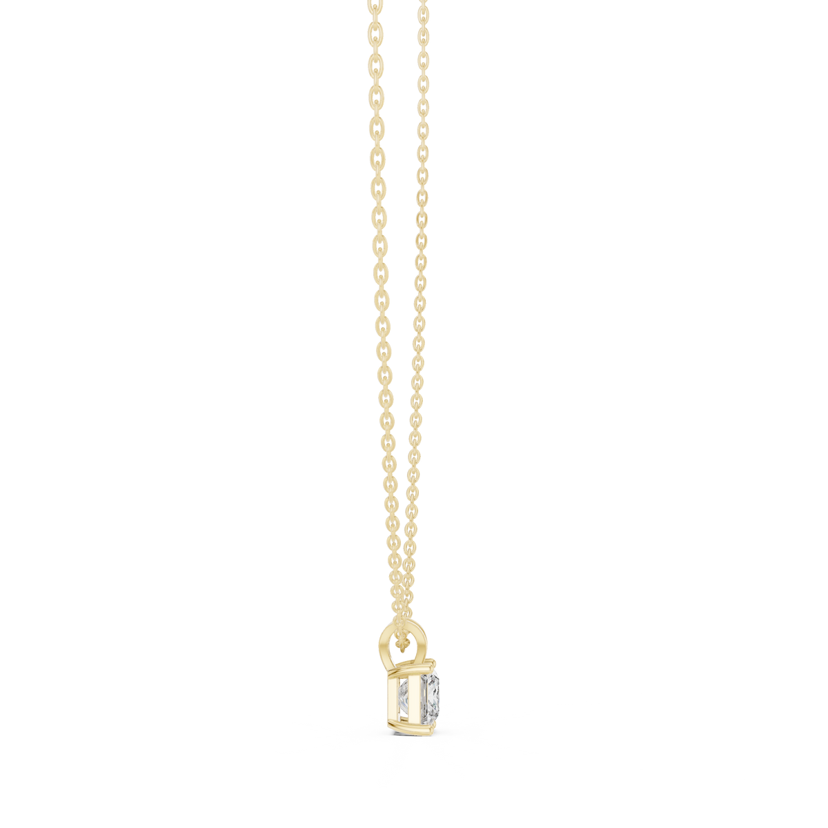 Princess cut Lab Grown Diamond Solitaire Pendant For Women