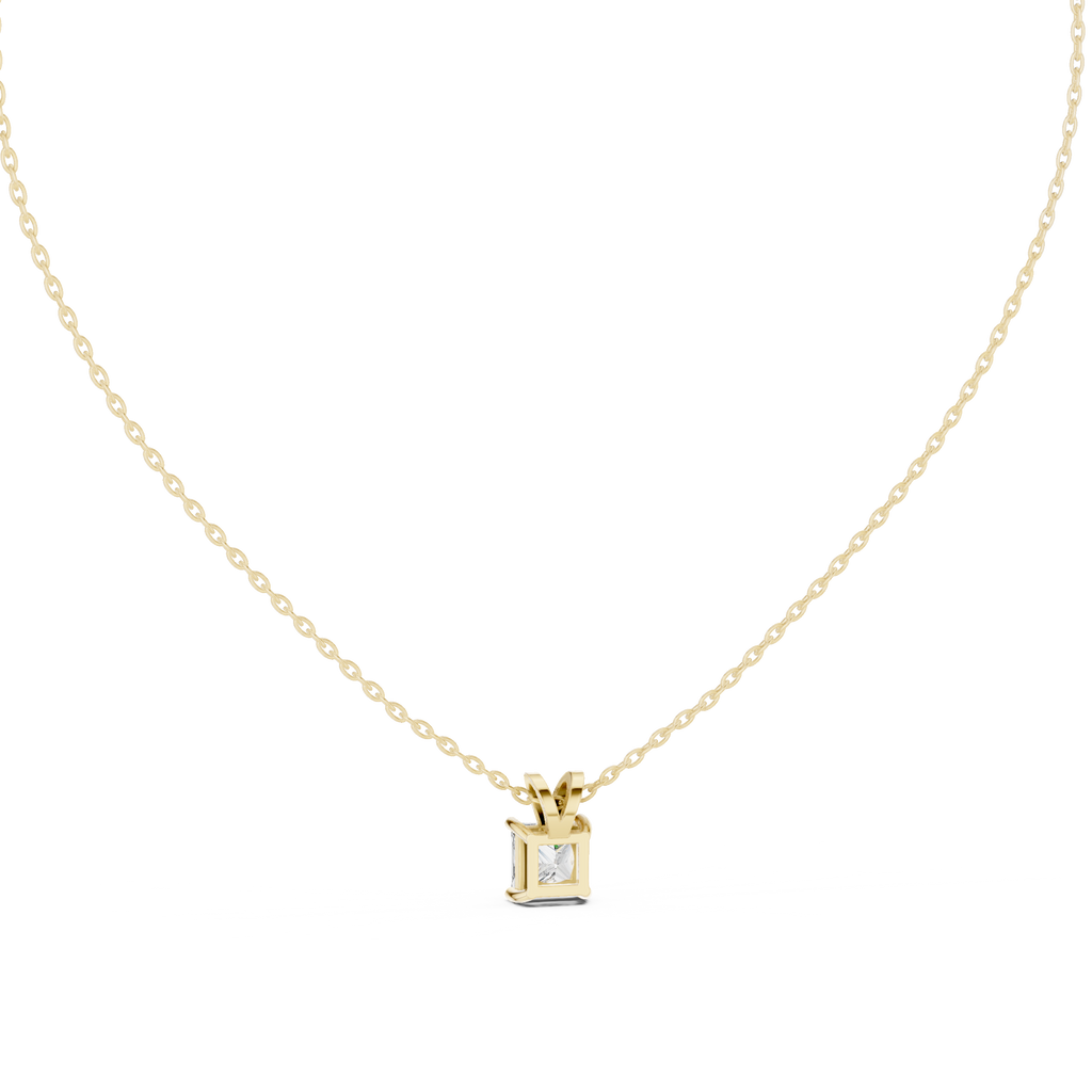 Princess cut Lab Grown Diamond Solitaire Pendant For Women