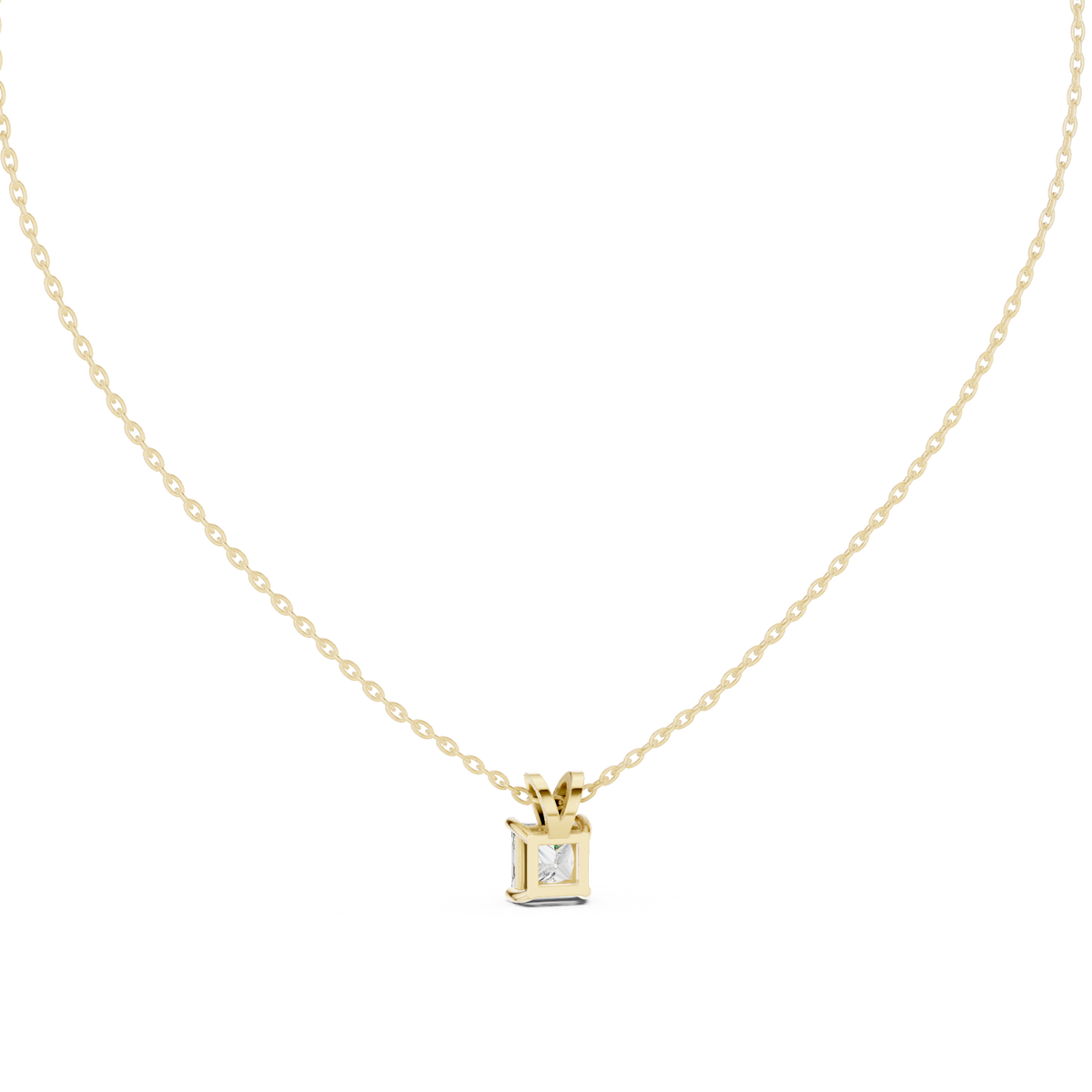 Princess cut Lab Grown Diamond Solitaire Pendant For Women