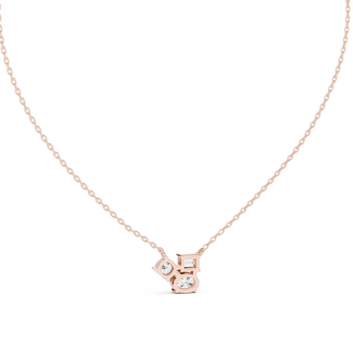 Multi Shape Diamond Cluster Necklace