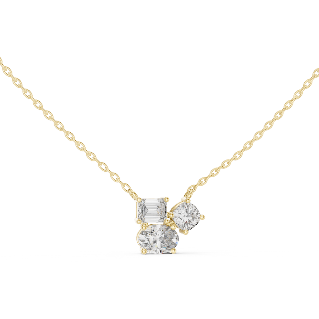 Multi Shape Diamond Cluster Necklace