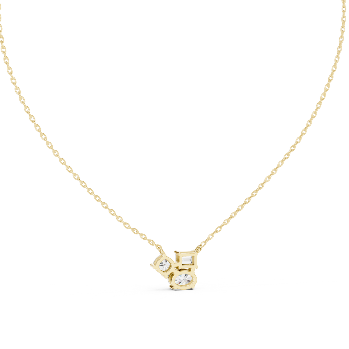 Multi Shape Diamond Cluster Necklace
