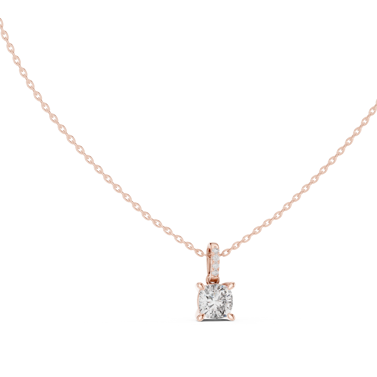 Cushion cut Lab Diamond Pendant For Women