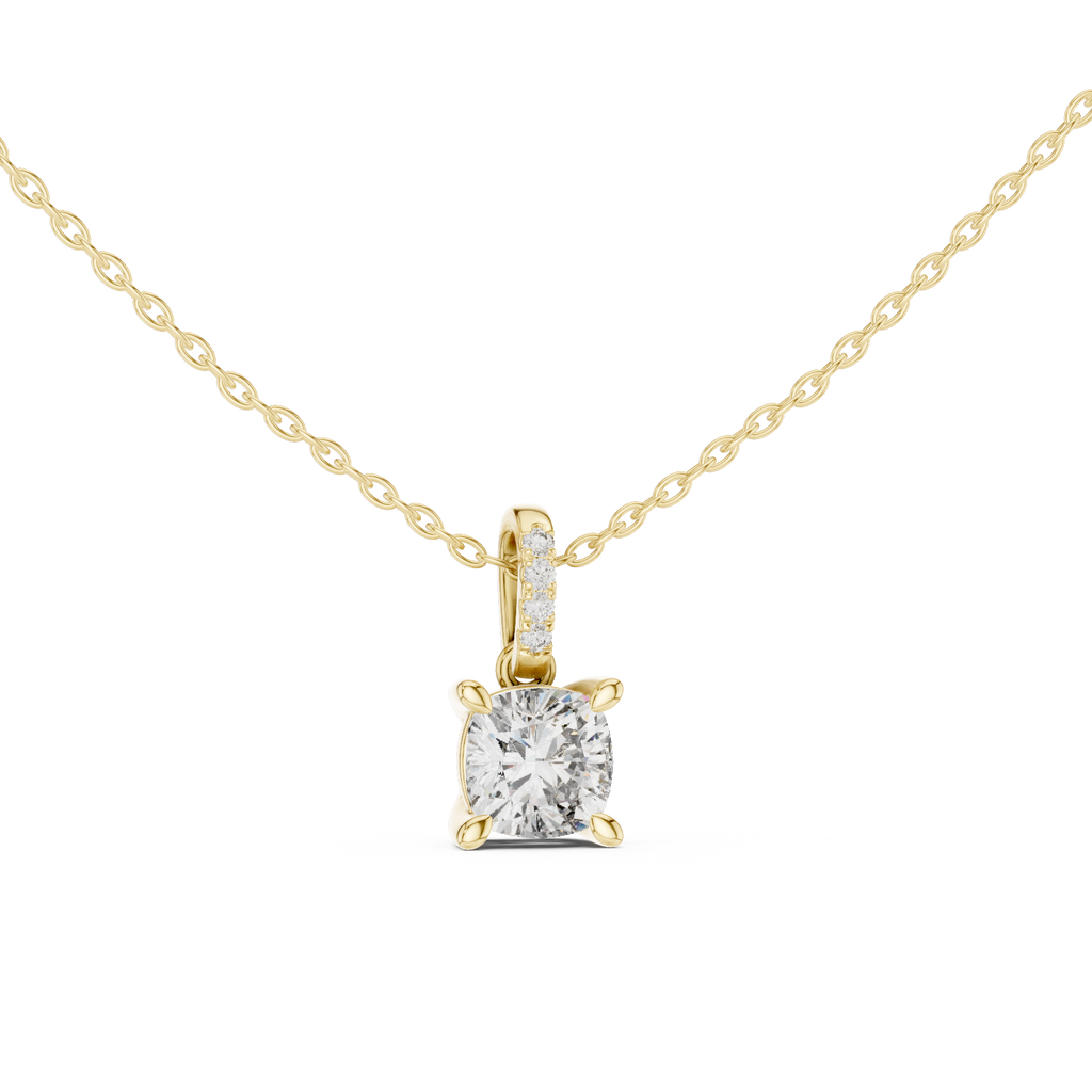 Cushion cut Lab Diamond Pendant For Women