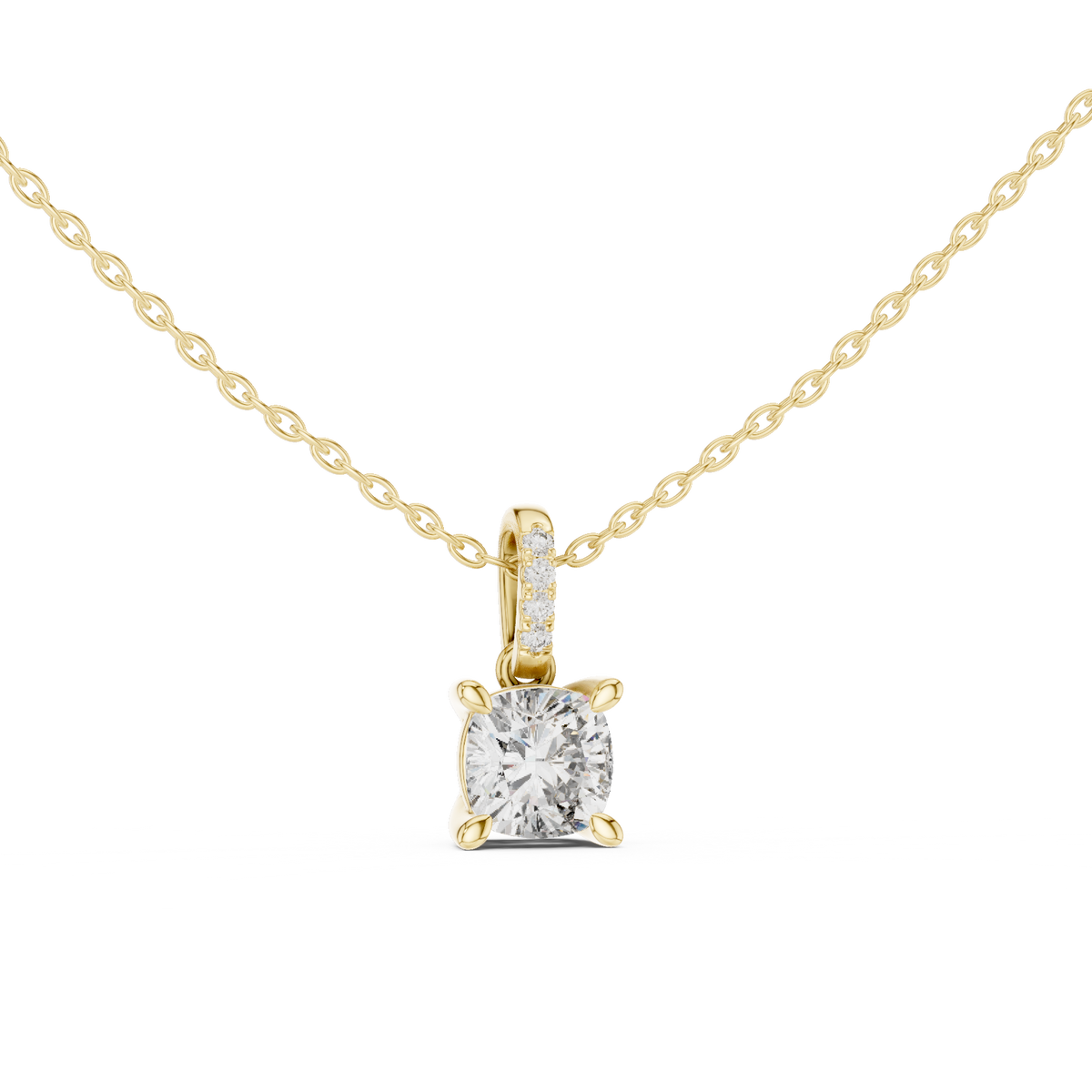 Cushion cut Lab Diamond Pendant For Women