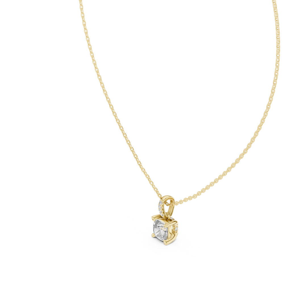 Cushion cut Lab Diamond Pendant For Women