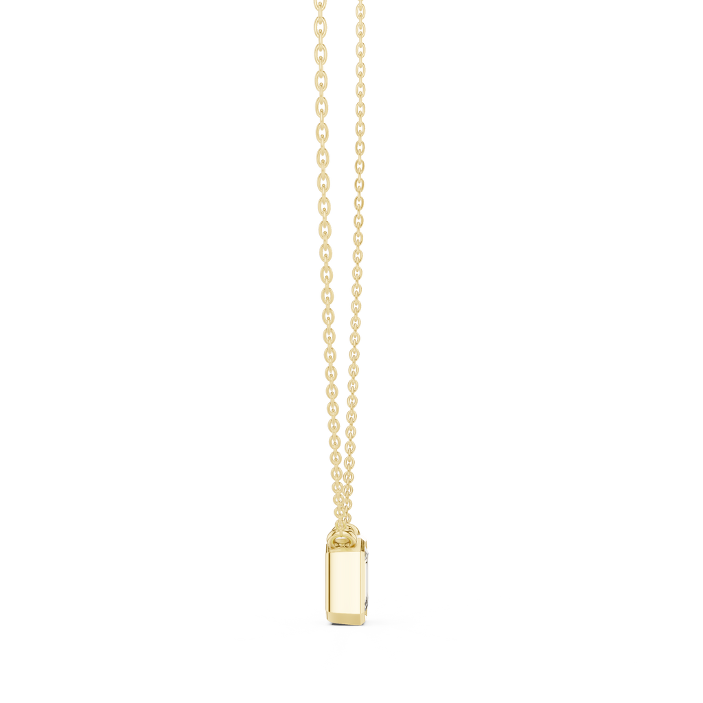 Emerald cut Lab Grown Diamond Pendant in Bezel Setting